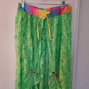 Lime Sheer skirt with Rainbow details